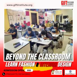 Students learning Interior and Fashion Design courses in Kolkata with practical training and placement assistance at GIFT Design Academy
